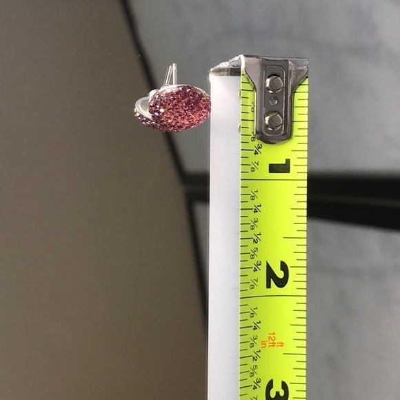 Purple Faux Crystal Flat Back Post Earrings - Picture 3 of 3